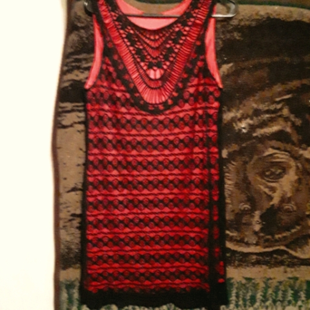 Red and black dress